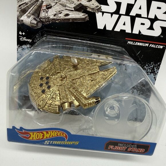 Star Wars Hot Wheels Exclusive Golden Millennium Falcon Die-Cast Starship 2014 - Picture 2 of 6